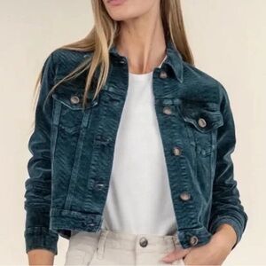 NWT KUT Nordstrom GREEN Corduroy Jacket for Women